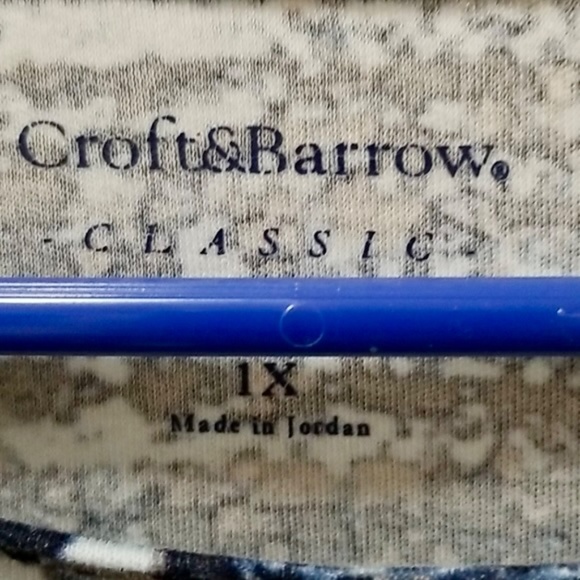 Croft and Barrow Long Sleeve Cotton Tee 1X - Picture 2 of 3